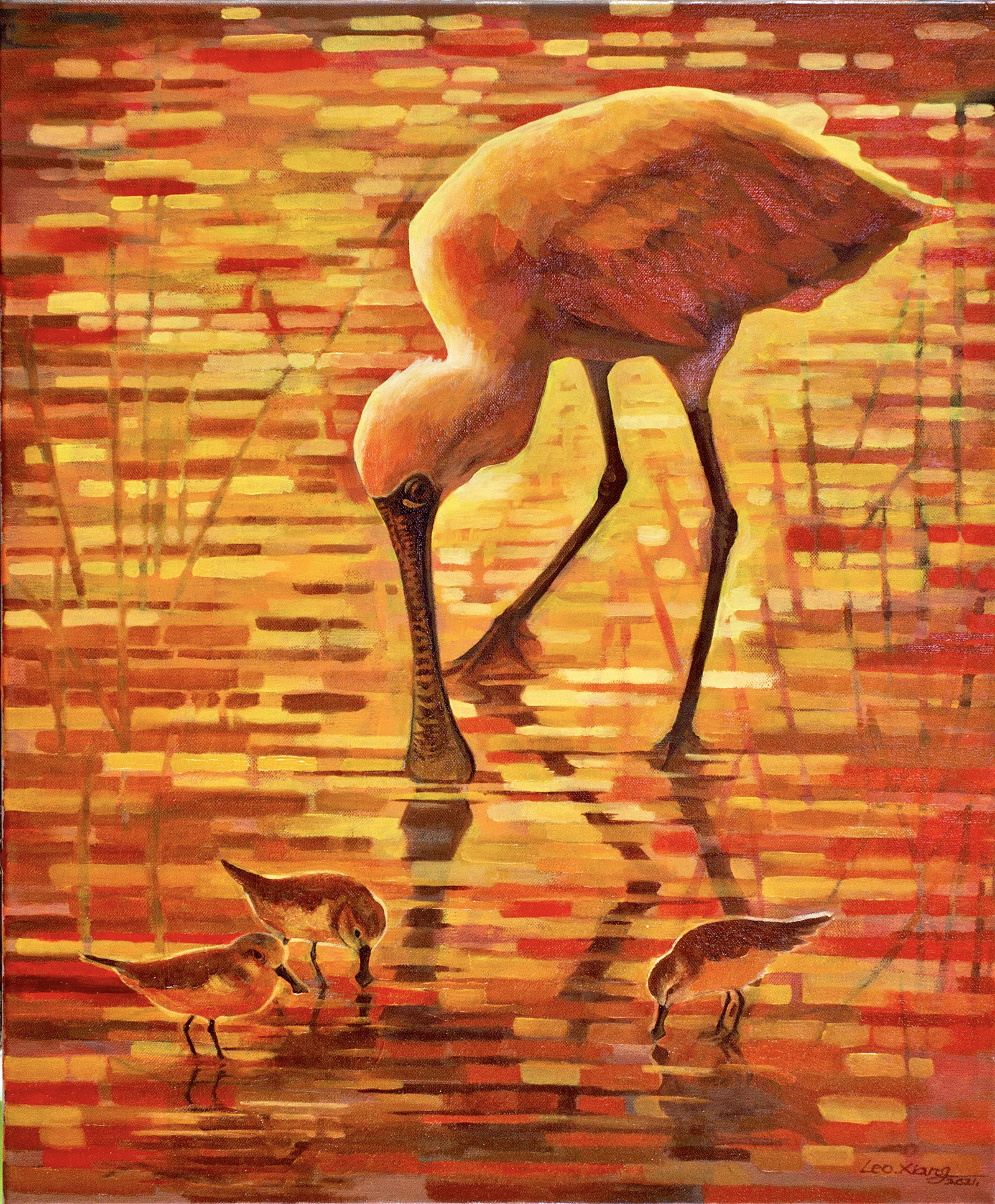 Golden pool painting